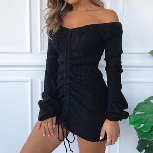 Long sleeve off the shoulder dress